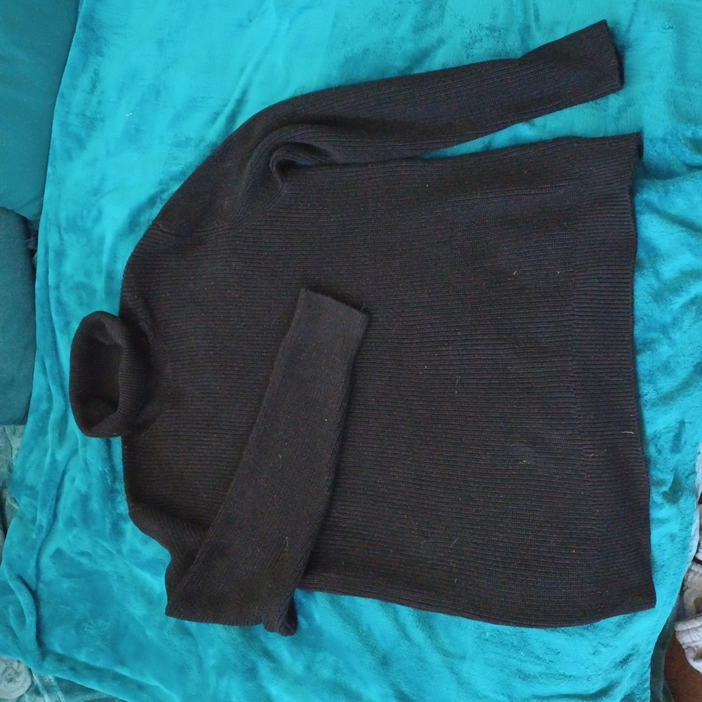 Black long sleeved cowl neck sweater